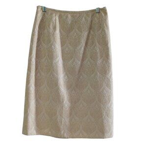 Kasper Le Suit Women's Beige Gold Floral Skirt, Suit Separate, Size 10